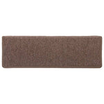 Tappetini per scale 15 pz 65x21x4 cm Marrone Bordo rettangolare