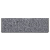Tappetini per scale 15 pz 65x21x4 cm Grigio chiaro Bordo rettangolare