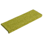 Tappetini per scale 15 pz 65x21x4 cm Verde Bordo rettangolare
