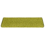 Tappetini per scale 15 pz 65x21x4 cm Verde Bordo rettangolare