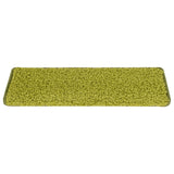 Tappetini per scale 15 pz 65x21x4 cm Verde Bordo rettangolare