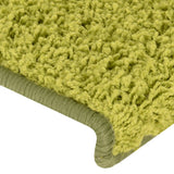 Tappetini per scale 15 pz 65x21x4 cm Verde Bordo rettangolare