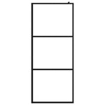 Parete Doccia Walk-in in Vetro Trasparente ESG Nera 80x195 cm