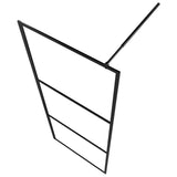 Parete Doccia Walk-in in Vetro Trasparente ESG Nera 80x195 cm