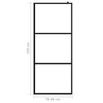 Parete Doccia Walk-in in Vetro Trasparente ESG Nera 80x195 cm