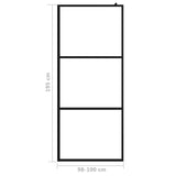 Parete Doccia Walk-in in Vetro Trasparente ESG Nera 100x195 cm