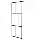Parete per Doccia Walk-in in Vetro Temperato Nera 80x195 cm