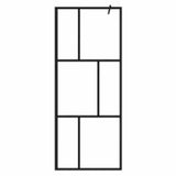 Parete per Doccia Walk-in in Vetro Temperato Nera 80x195 cm