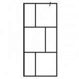 Parete per Doccia Walk-in in Vetro Temperato Nera 90x195 cm