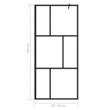 Parete per Doccia Walk-in in Vetro Temperato Nera 90x195 cm