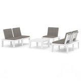 Set Divani da Giardino con Cuscini 4 pz in Plastica Bianco