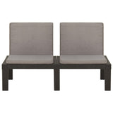 Set Divani da Giardino con Cuscini 4 pz in Plastica Grigio
