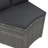 Set Divani da Giardino 7 pz con Cuscini in Polyrattan Grigio
