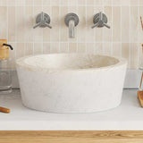 Lavandino Crema 40x15 cm in Marmo