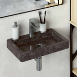 Lavello a Parete Nero 38x24x6,5 cm in Marmo