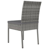 Set da Pranzo da Giardino 3 pz in Polyrattan Grigio