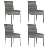 Set da Pranzo da Giardino 5 pz in Polyrattan Grigio