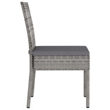 Set da Pranzo da Giardino 5 pz in Polyrattan Grigio