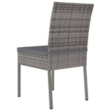 Set da Pranzo da Giardino 5 pz in Polyrattan Grigio