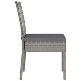 Set da Pranzo da Giardino 7 pz in Polyrattan Grigio
