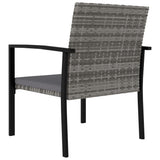 Set da Pranzo da Giardino 3 pz in Polyrattan Grigio