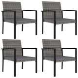 Set da Pranzo da Giardino 5 pz in Polyrattan Grigio
