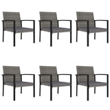 Set da Pranzo da Giardino 7 pz in Polyrattan Grigio