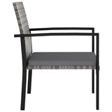Set da Pranzo da Giardino 7 pz in Polyrattan Grigio