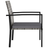 Set da Pranzo da Giardino 9 pz in Polyrattan Grigio