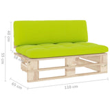Divano Centrale Giardino su Pallet in Legno di Pino Impregnato