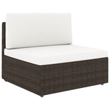 Set Divani da Giardino 10 pz con Cuscini in Polyrattan Marrone
