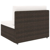 Set Divani da Giardino 10 pz con Cuscini in Polyrattan Marrone