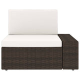 Set Divani da Giardino 10 pz con Cuscini in Polyrattan Marrone