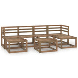 Set Salotto da Giardino 7pz in Legno di Pino Impregnato Marrone