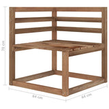 Set Salotto da Giardino 7pz in Legno di Pino Impregnato Marrone