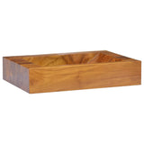 Lavabo in Legno Massello di Teak 50x35x10 cm