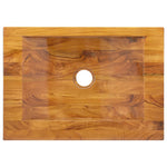 Lavabo in Legno Massello di Teak 50x35x10 cm