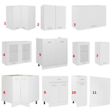Set Armadi da Cucina 11 pz Lyon Bianco in Truciolato