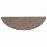 Tappetini per scale autoadesivi 5 pz 56x17x3 cm Marrone Chiaro Semicircolari