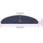 Tappetini Adesivi per Scale 5 pz 56x17x3 cm Blu Agugliati