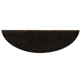 Tappetini per scale autoadesivi 5 pz 56x17x3 cm marrone scuro semicircolari