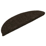 Tappetini per scale autoadesivi 10 pz 56x17x3 cm marrone scuro semicircolari