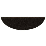 Tappetini per scale autoadesivi 10 pz 56x17x3 cm marrone scuro semicircolari