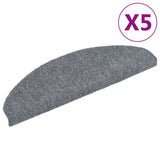 Tappetini per scale autoadesivi 5 pz 65x21x4 cm Grigio chiaro Semicircolari Grandi