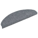 Tappetini per scale autoadesivi 5 pz 65x21x4 cm Grigio chiaro Semicircolari Grandi