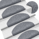 Tappetini per scale autoadesivi 5 pz 65x21x4 cm Grigio chiaro Semicircolari Grandi