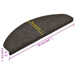 Tappetini per Scale 10 pz Antracite 65x21x4 cm Agugliati