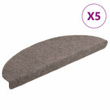 Tappetini per scale autoadesivi 5 pz 65x21x4 cm beige semicircolari grandi