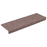 Tappetini per scale autoadesivi 10 pz 65x21x4 cm Marrone Chiaro Bordo rettangolare