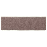 Tappetini per scale autoadesivi 10 pz 65x21x4 cm Marrone Chiaro Bordo rettangolare